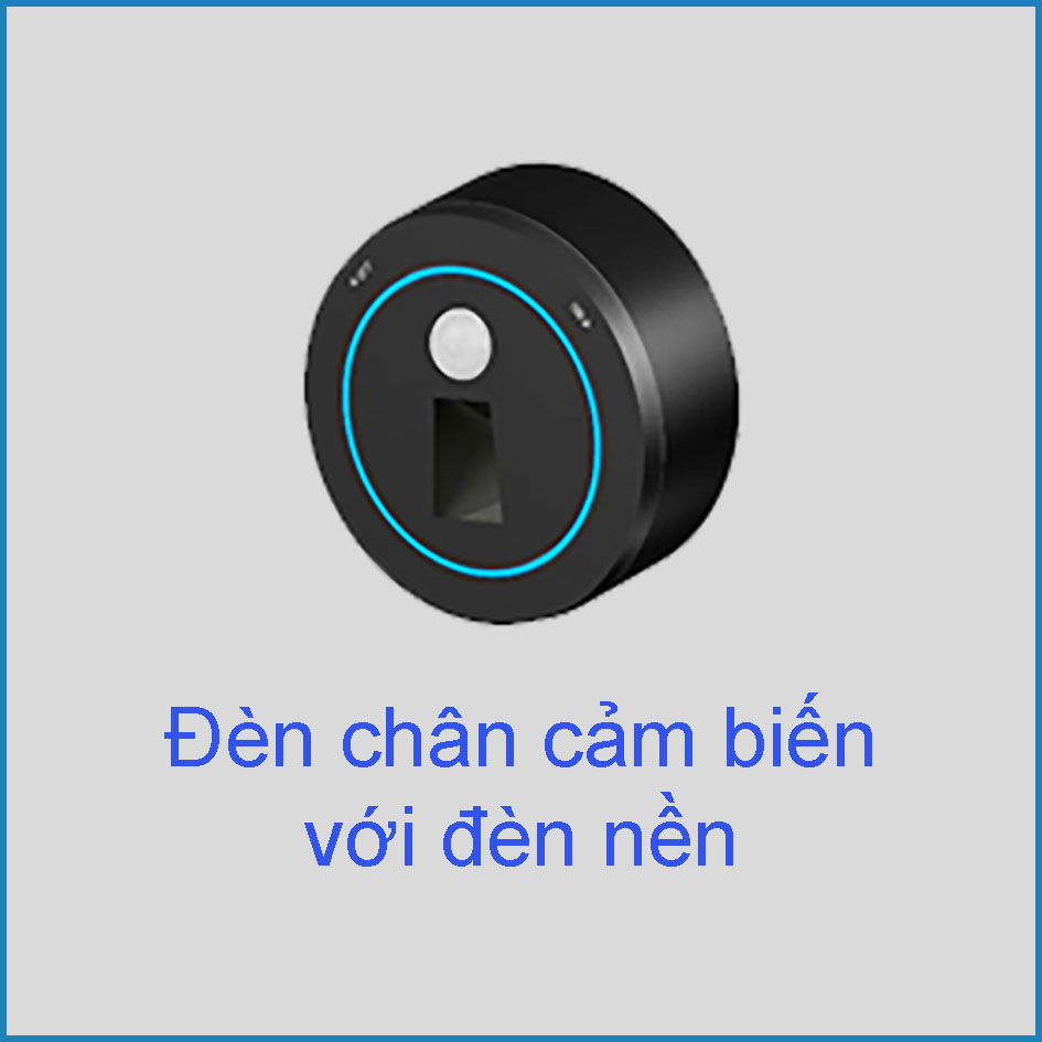 Đèn chân cảm biến với đèn nền lắp trên thanh ray